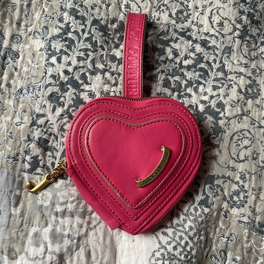 Juicy Couture Pink Heart-Shaped Wristlet